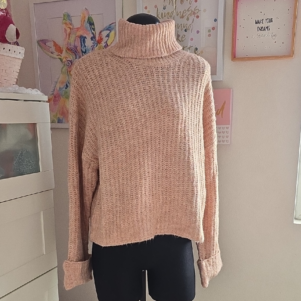 Philosophy Cozy Pink Turtleneck Sweater